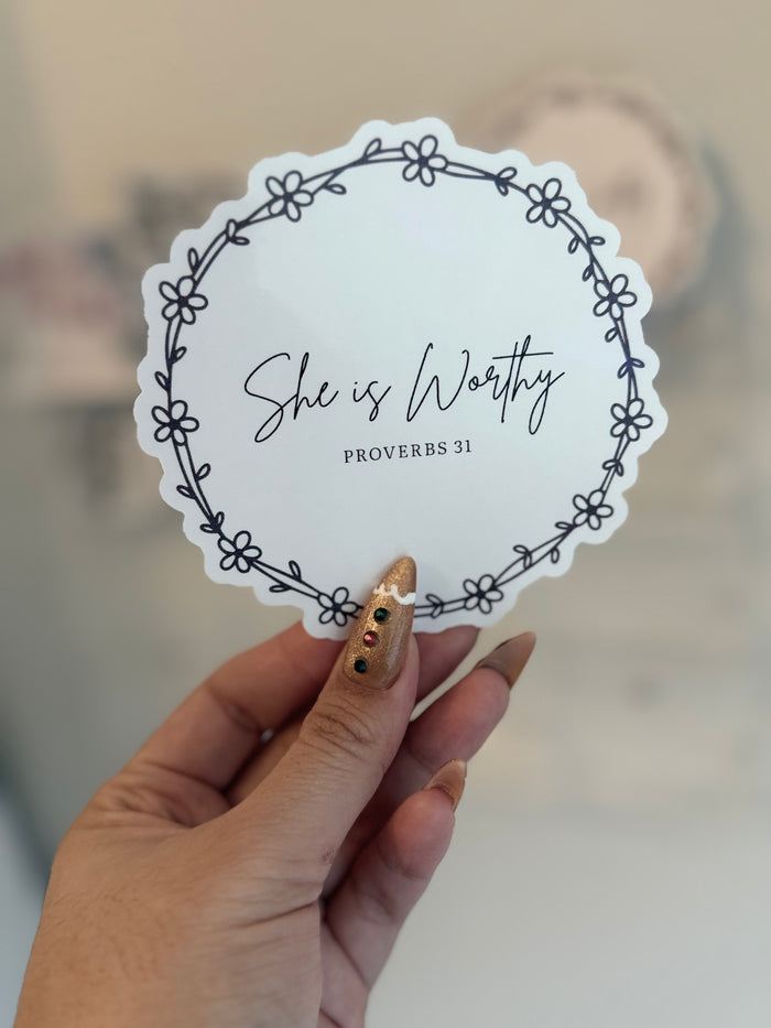 She is Worthy Sticker 🤍